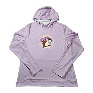 Buc-ees Lightweight‎ Hoodie Women's Small Purple Happiness Comes In Waves Lilac
